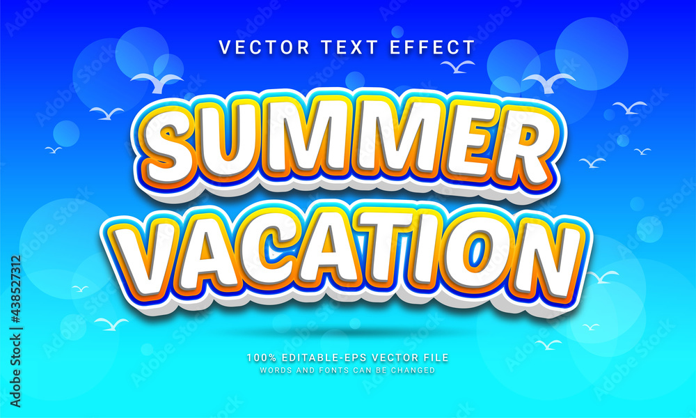 Summer vacation editable text effect themed summer event