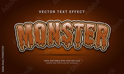 Monster editable text effect themed mud monster