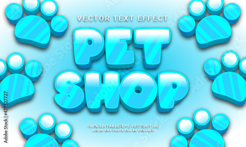 Pet shop editable text effect