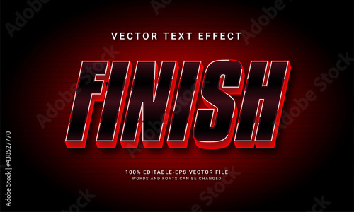 Finish editable text effect with red color