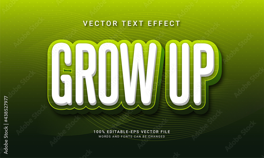 Grow up editable text effect with green color Grow up editable text effect with green color