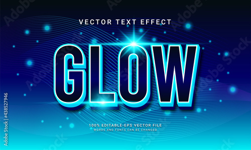 Glow editable text effect with blue color