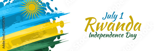July 1, Independence Day of Rwanda vector illustration. Suitable for greeting card, poster and banner.