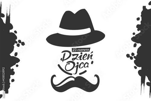 23 czerwca Dzień Ojca (Translation: June 23, Father's Day). Public holiday of Poland. Suitable for greeting card, poster and banner.