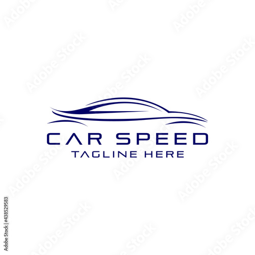 fast car logo design vector in luxury style for supercar shop and garage