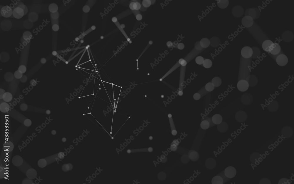 Abstract background. Molecules technology with polygonal shapes, connecting dots and lines. Connection structure. Big data visualization. Abstract background. Molecules technology with polygonal shapes, connecting dots and lines. Connection structure. Big data visualization.
