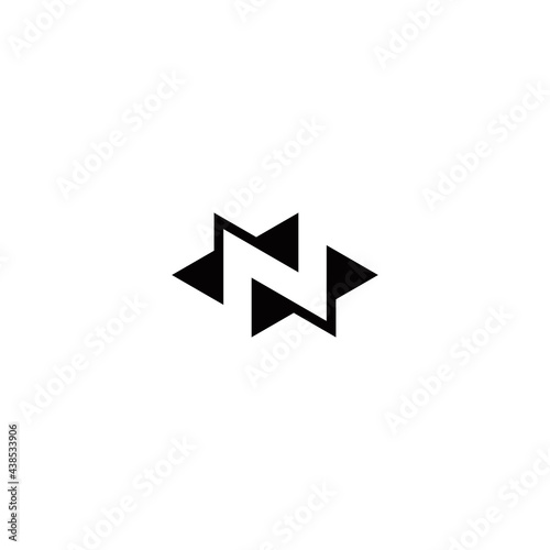 n initial logo design vector template