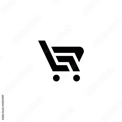 l r lr rl initial trolley logo design vector template