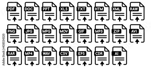 File formats icon set.