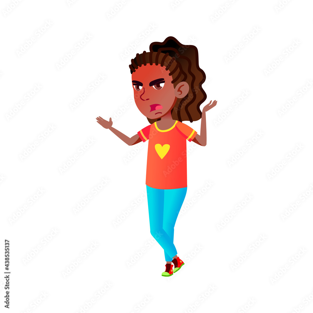 enraged girl teen argues with mother cartoon vector. enraged girl teen argues with mother character. isolated flat cartoon illustration