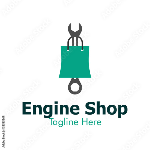 Illustration Vector Graphic of Engine Shop Logo. Perfect to use for Technology Company