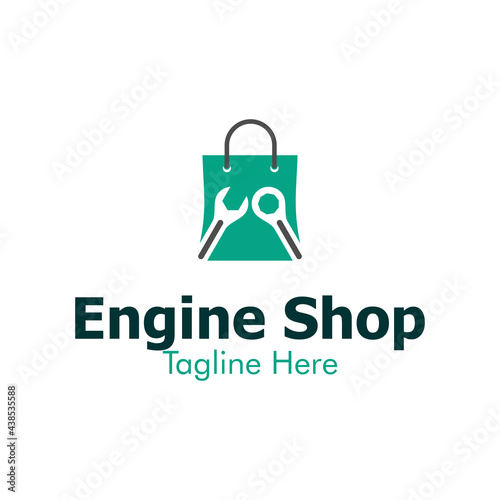 Illustration Vector Graphic of Engine Shop Logo. Perfect to use for Technology Company