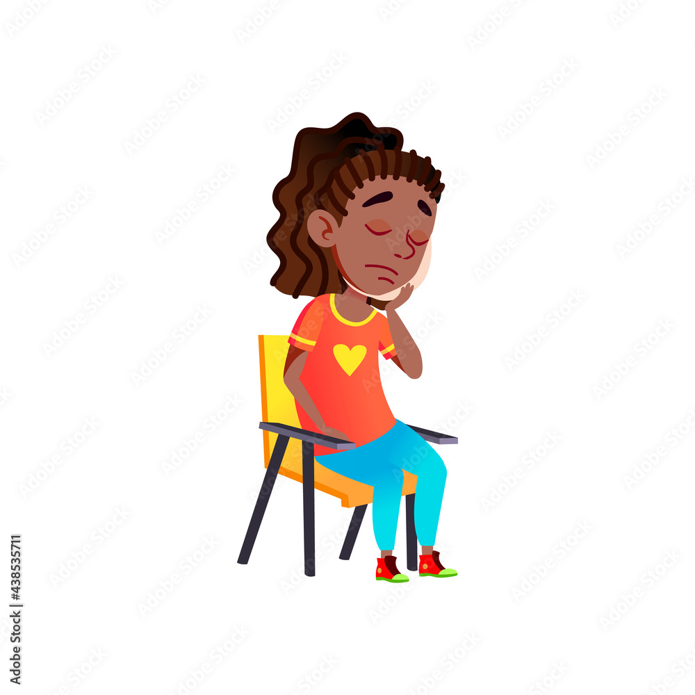 sad african girl with toothache cartoon vector. sad african girl with toothache character. isolated flat cartoon illustration sad african girl with toothache cartoon vector. sad african girl with toothache character. isolated flat cartoon illustration