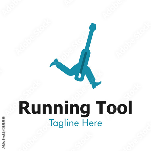 Illustration Vector Graphic of Running Tool Logo. Perfect to use for Technology Company