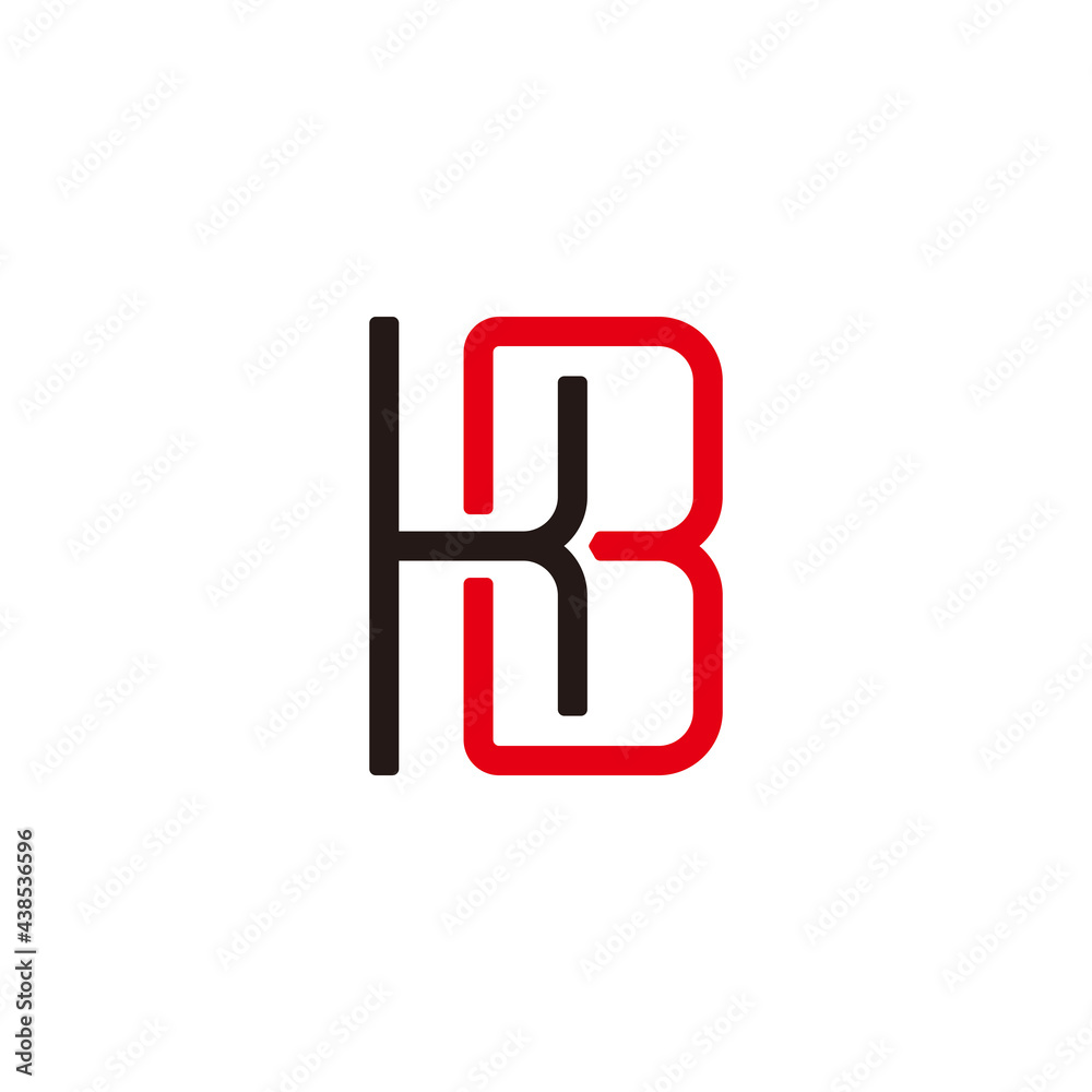 letter kb simple linked geometric logo vector letter kb simple linked geometric logo vector