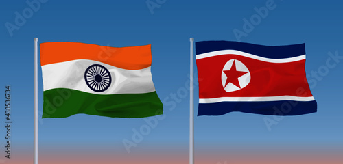 インドと北朝鮮の国旗