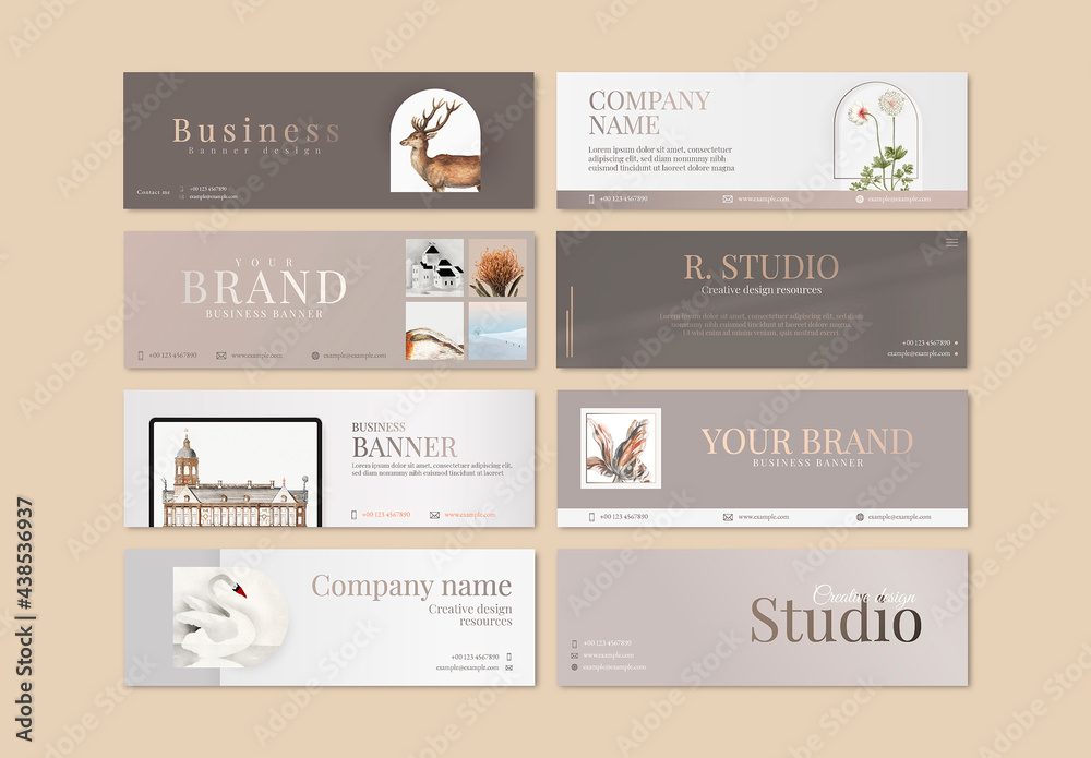 Aesthetic Business Banner Editable Design Stock Template Adobe Stock