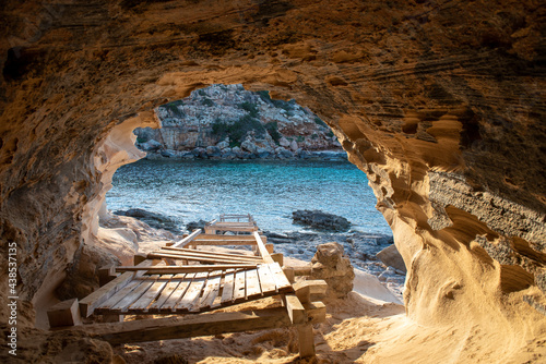 Beautiful Cala d en Baster on the island of Formentera in the Balearic Islands in Spain photo