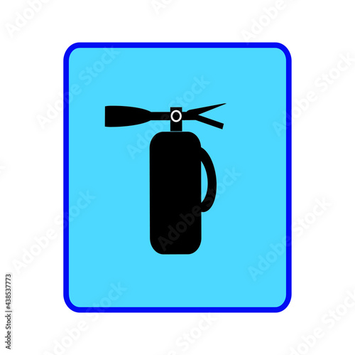  Fire extinguisher icon isolated on a white background. Modern flat design style. Safety. 
