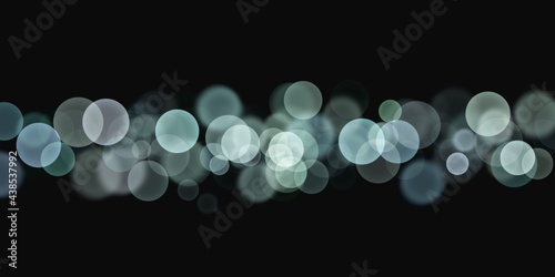Abstract Bokeh circle burred light effects gradient  blue light in black colour background illustration 