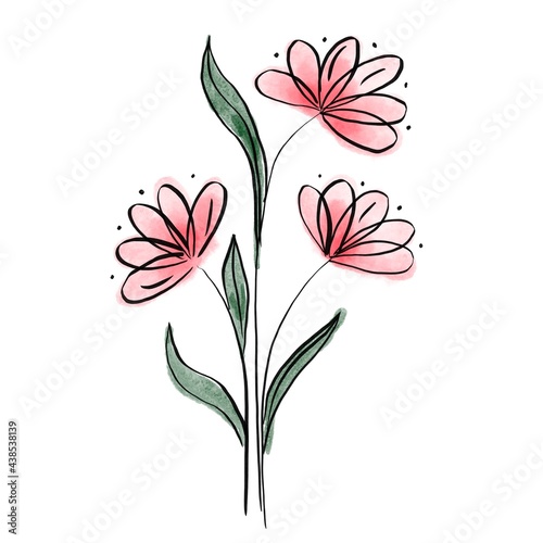 pink lily watercolour flowers 