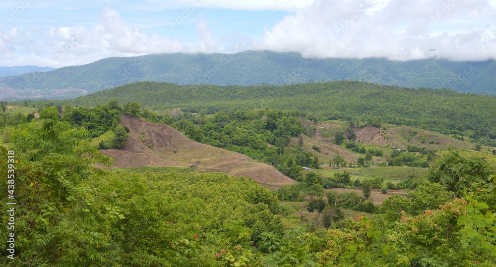 panorama of the mountains in autumn