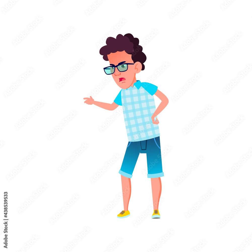 yelling boy screaming on friend cartoon vector. yelling boy screaming on friend character. isolated flat cartoon illustration