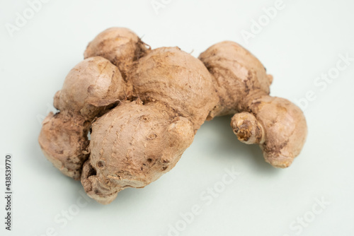 Close up of isolated ginger root 