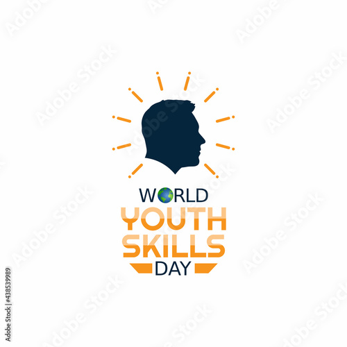 vector graphic of world youth skills day good for world youth skills day celebration. flat design. flyer design.flat illustration.