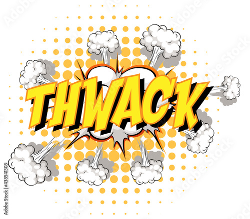 Comic speech bubble with thwack text