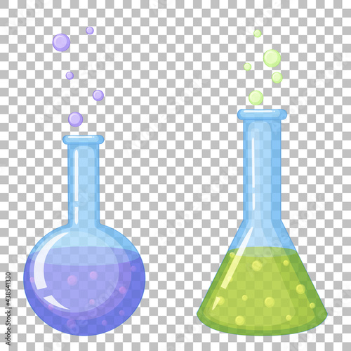 Chemistry test tubes on transparent background