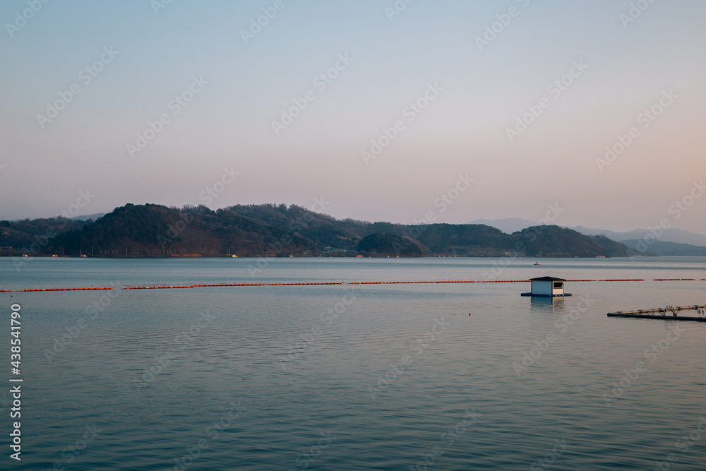 Sunset of Yedang Lake in Yesan, Korea
