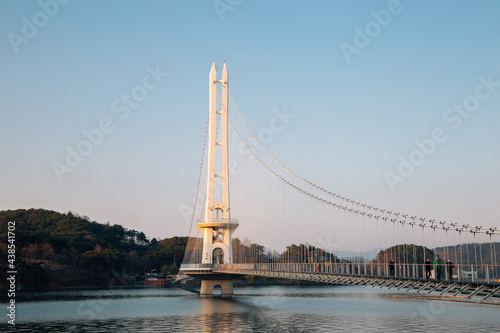 Yedang Lake and Yedangho Suspension Bridge in Yesan, Korea photo