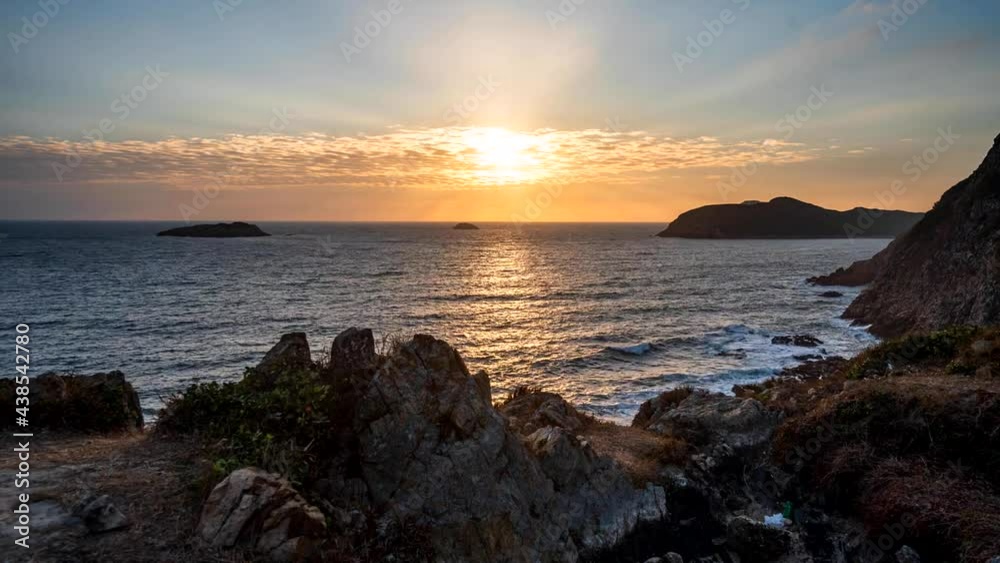 Timelapse motion control slider pan and tilt of beautiful sunset golden light sky with rocks in the foreground Amazing seascape motion Time Lapse Hyperlapse Landscape in Sai Kung, Hong Kong Timelapse motion control slider pan and tilt of beautiful sunset golden light sky with rocks in the foreground Amazing seascape motion Time Lapse Hyperlapse Landscape in Sai Kung, Hong Kong