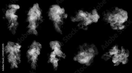 smoke steam isolated black background photo