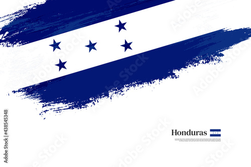 Happy independence day of Honduras with grungy stylish brush flag background