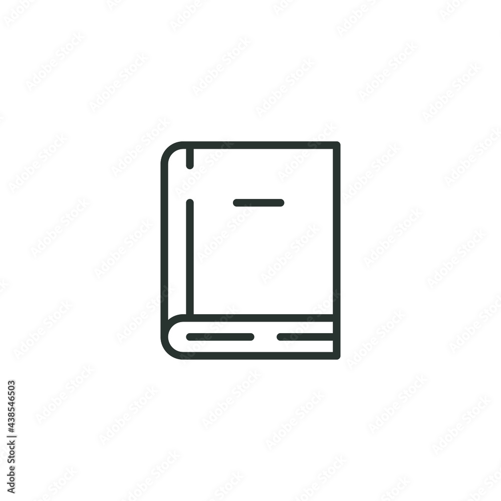 Book line icon. Simple outline style. Dictionary, education, symbol, journal, document, diary, paper, graphic design concept. Vector illustration isolated on white background. Thin stroke EPS 10. Book line icon. Simple outline style. Dictionary, education, symbol, journal, document, diary, paper, graphic design concept. Vector illustration isolated on white background. Thin stroke EPS 10.