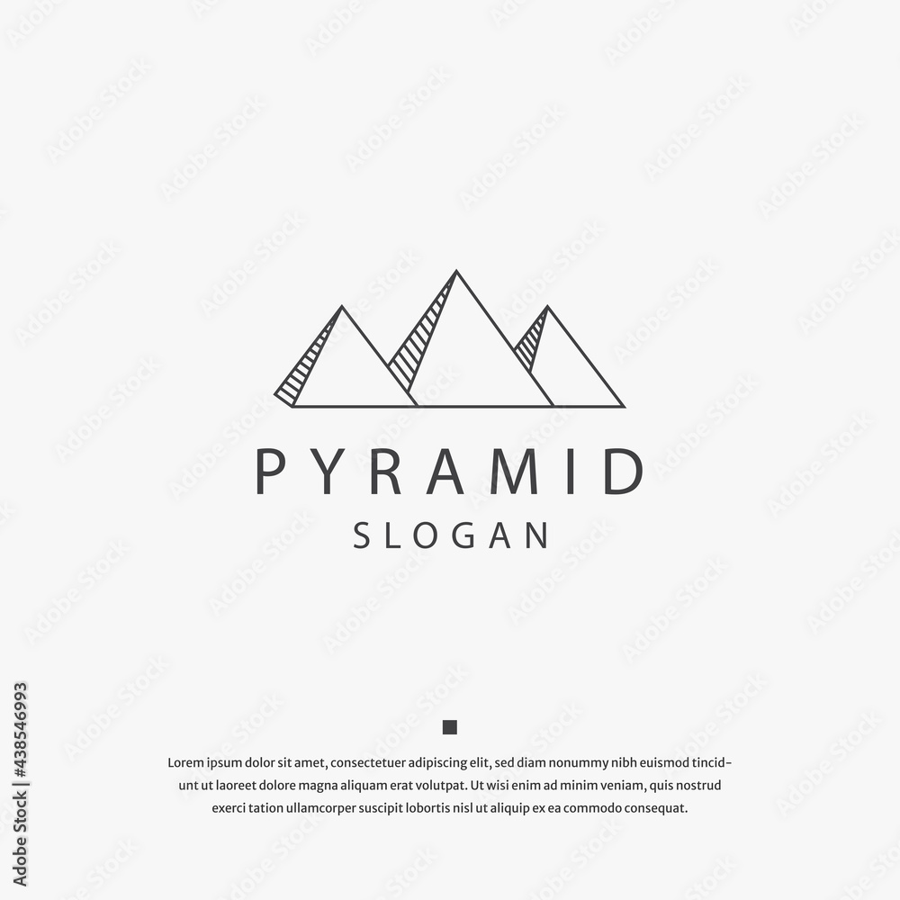 Pyramid polygonal logo icon design template flat vector Pyramid polygonal logo icon design template flat vector