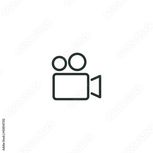 Camera video line icon. Simple outline style. Camcoder, tv, vector, illustration, internet, movie, old, film concept. Vector illustration isolated on white background. Thin stroke EPS 10.