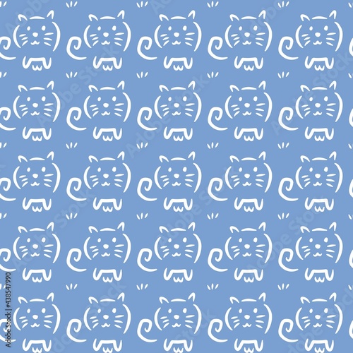 seamless pattern background of cute cat cartoon