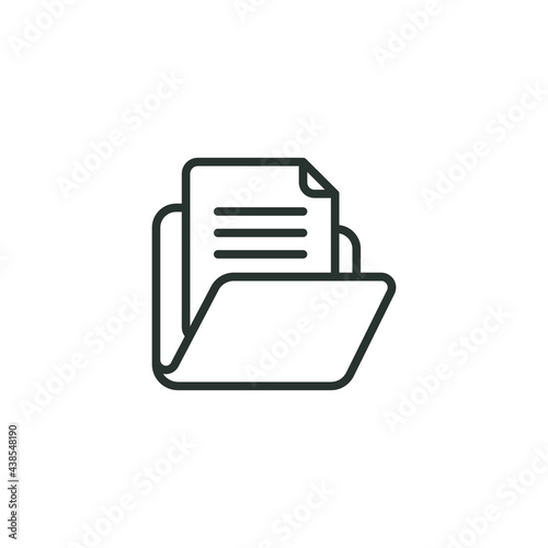 Document file line icon. Simple outline style. Collect, account, statement, bank, data, email, file, open folder concept. Vector illustration isolated on white background. Thin stroke EPS 10.