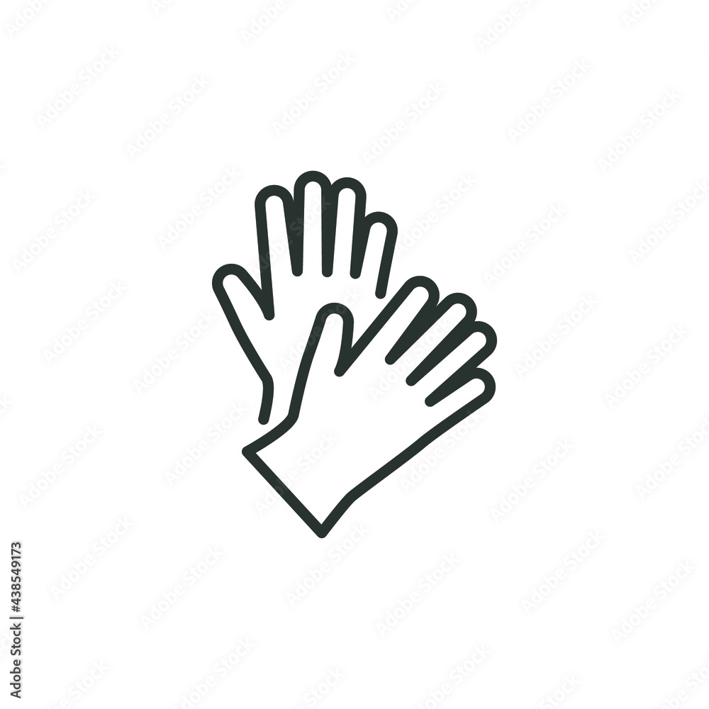 Latex hand gloves line icon. Simple outline style. Medical, cleaning, rubber, surgeon, chemical, safety proyective concept. Vector illustration isolated on white background. Thin stroke EPS 10. Latex hand gloves line icon. Simple outline style. Medical, cleaning, rubber, surgeon, chemical, safety proyective concept. Vector illustration isolated on white background. Thin stroke EPS 10.
