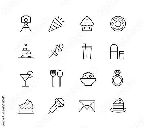 Couple dating icon set. outline simple vector illustration.