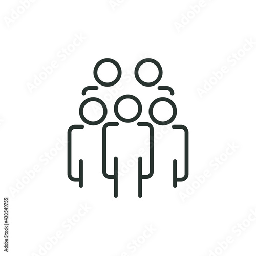 Crowd line icon. Simple outline style. Organisation, group, management, people, team, member, staff concept. Vector illustration isolated on white background. Thin line symbol. Thin stroke EPS 10.