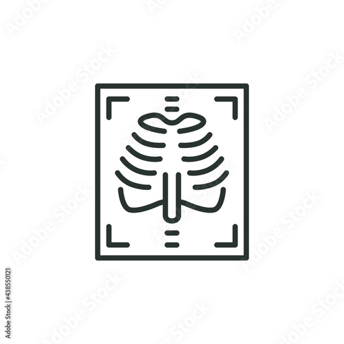 X-ray line icon. Simple outline style. Radiology, chest, scan, medical, skeleton, bone, technology, medical concept. Vector illustration isolated on white background. Thin stroke EPS 10