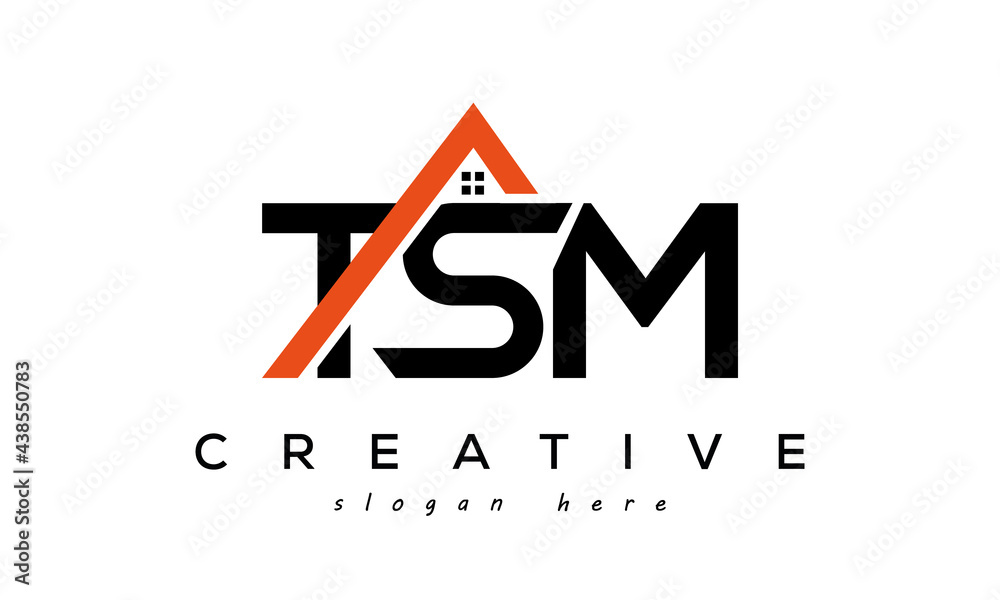 TSM letters real estate construction logo vector