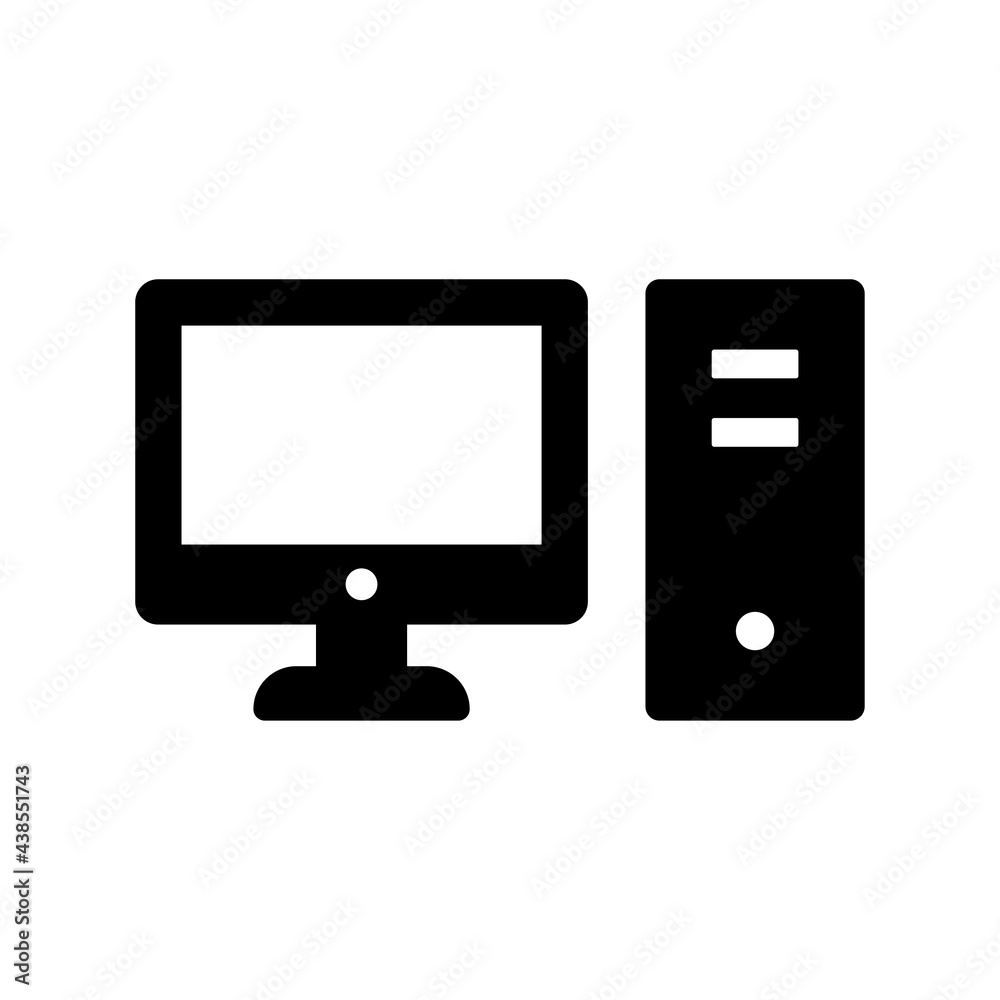 Computer and Pc desktop icon vector isolated on white background. Computer and Pc desktop icon vector isolated on white background.