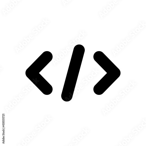 Coding icon symbol vector isolated on white.
