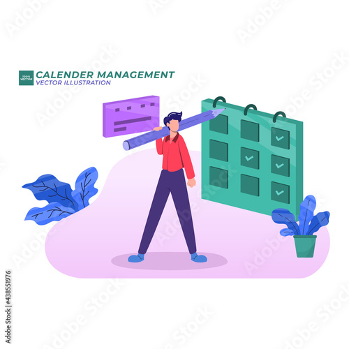 calender management flat illustration planing