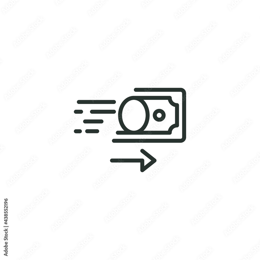 Money transfer line icon. Simple outline style. Pound, arrow, send, pay, atm, bank, finance, business concept. Vector illustration isolated on white background. Thin line symbol stroke EPS 10 Money transfer line icon. Simple outline style. Pound, arrow, send, pay, atm, bank, finance, business concept. Vector illustration isolated on white background. Thin line symbol stroke EPS 10